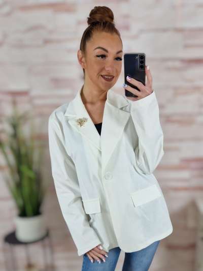 Gombos és kitűzős, álzsebes blézer L-XL