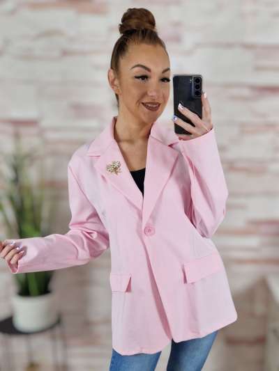 Gombos és kitűzős, álzsebes blézer L-XL