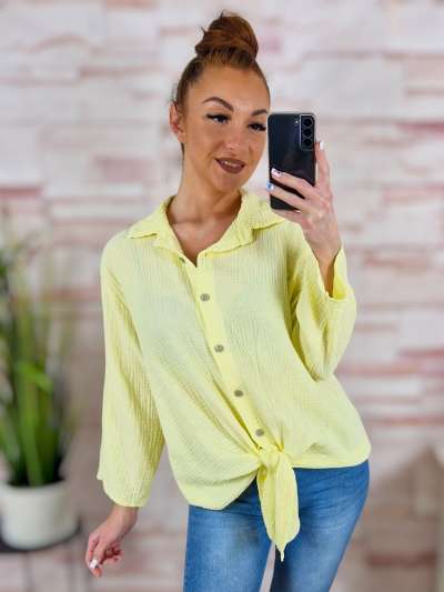 Alján megkötős, végig gombos, 100% pamut felső L-XL