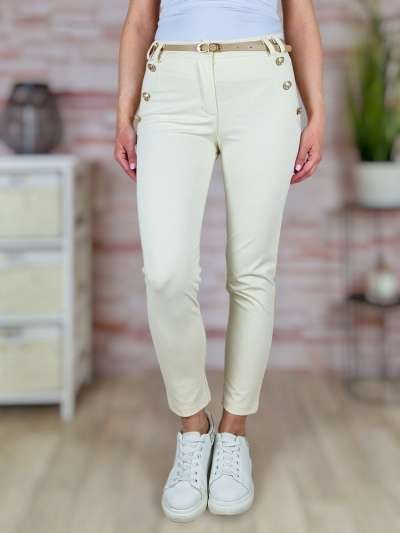 Díszgombos és öves, álzsebes nadrág S-M