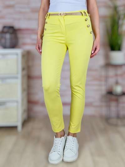 Díszgombos és öves, álzsebes nadrág S-M