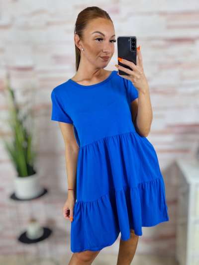 Fodros aljú, rövid ujjú, pamut ruha S-M-L