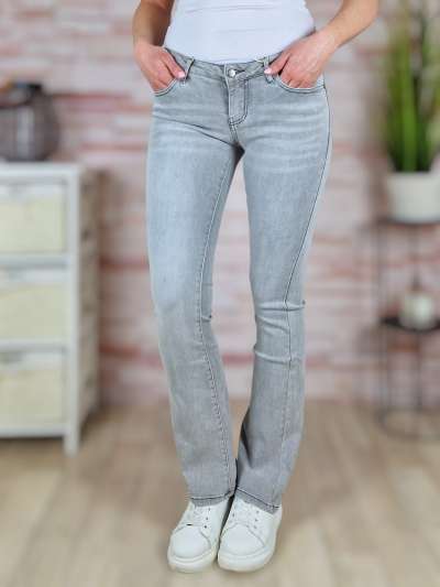 Bővülő szarú (trapéz), világosszürke csípő farmernadrág XS-XL-ig