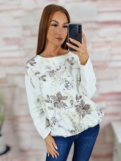 Alján összehúzható, hosszú ujjú, pamut felső L-XL