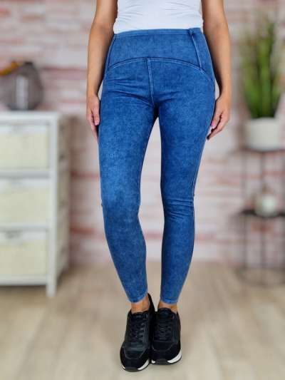 Alakformáló, világoskék farmer leggings S-XL-ig