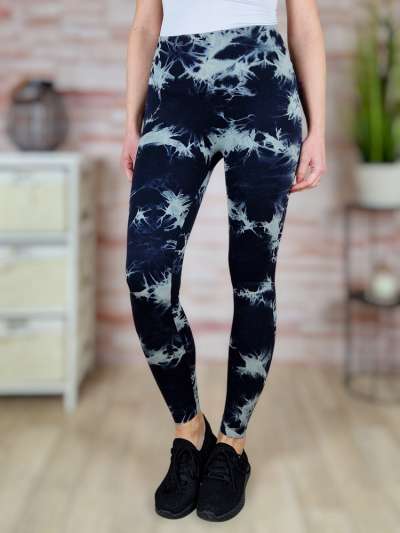 Batikolt mintás, gumis derekú, scrunch (fenéknél húzott) leggings S-M-L