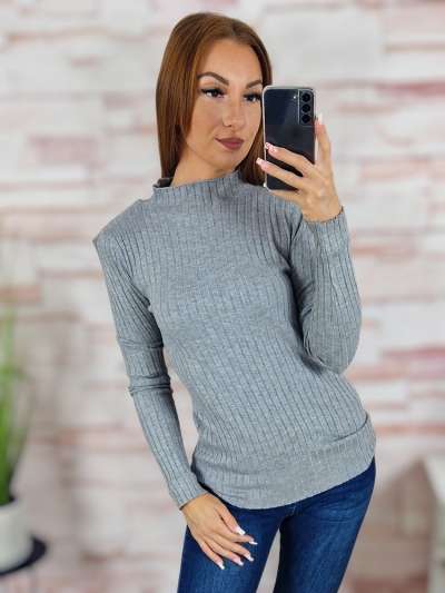 Bordázott anyagú, magasított nyakú, kötött felső S-M,M-L