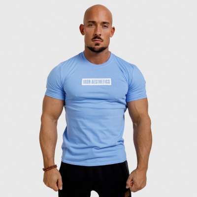 Férfi fitness póló Iron Aesthetics Boxed, kék