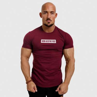 Férfi fitness póló Iron Aesthetics Boxed, bordó