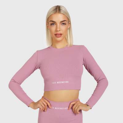 Női Crop Top Iron Aesthetics Rib, dusty rózsaszín