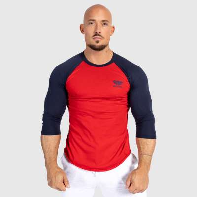 Férfi 3/4 ujjú póló Iron Aesthetics Outline, red/navy