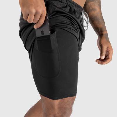 Funkcionális short Iron Aesthetics Stretch 2in1, fekete