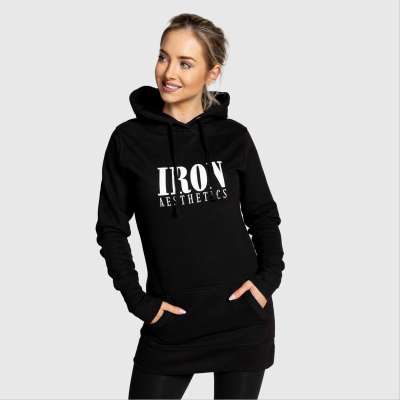 Női pulcsi Iron Aesthetics Longline, fekete