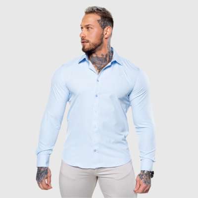 Sztreccs ing Iron Aesthetics Slim Stretch, világoskék