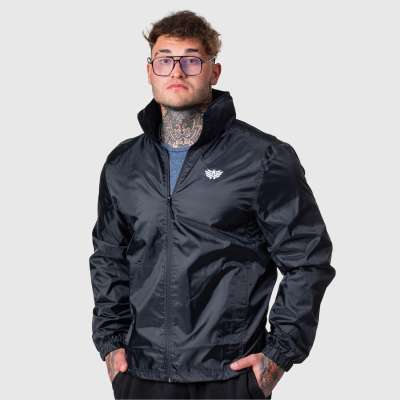Férfi dzseki Iron Aesthetics Windblocker, fekete