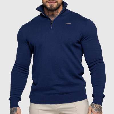 Kötött pulóver cipzárral Iron Aesthetics Tomas, navy