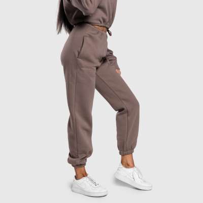 Női oversized melegítőnadrág Iron Aesthetics Simone, barna