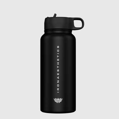 Rozsdamentes acél kulacs Iron Aesthetics Flip Sip 500 ml, fekete