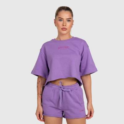 Női crop top Iron Aesthetics Heavy-Terry, lila