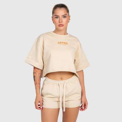 Női crop top Iron Aesthetics Heavy-Terry, bézs