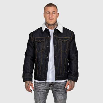 Férfi farmerkabát Iron Aesthetics Sherpa, fekete