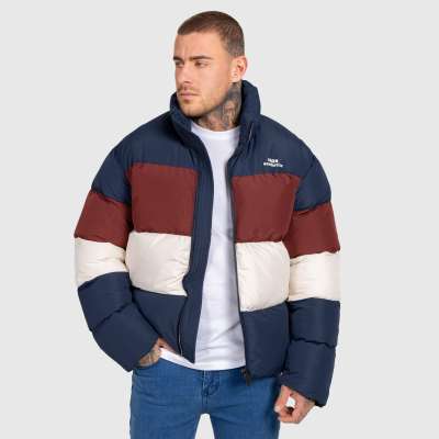 Férfi dzseki Iron Aesthetics Block Puffer, navy