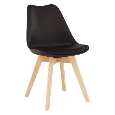 Modern műanyag szék üléspárnával, bükk - barna - CARDIFF - Butopêa