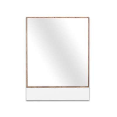 Tükör, 63x81 cm, fehér-dohánytölgy - PABLO - Butopêa