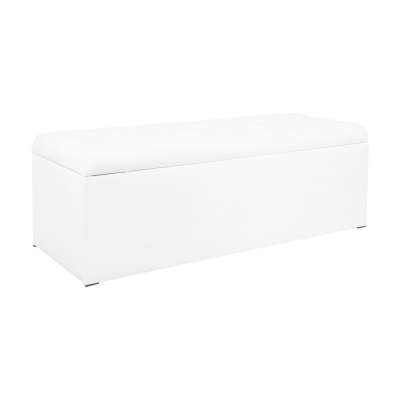 Ülőkés műbőr tároló puff, 130 cm, fehér - MADISON - Butopêa