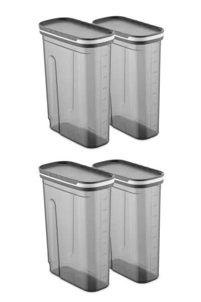 Műanyag tárolódoboz szett, 4 db-os, szürke - PARTY - Butopêa