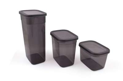 Műanyag tárolódoboz szett, 12 db-os, szürke - EPICIER - Butopêa