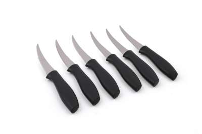 Acél kés szett, 6 db-os, fekete nyéllel - LEZVI - Butopêa