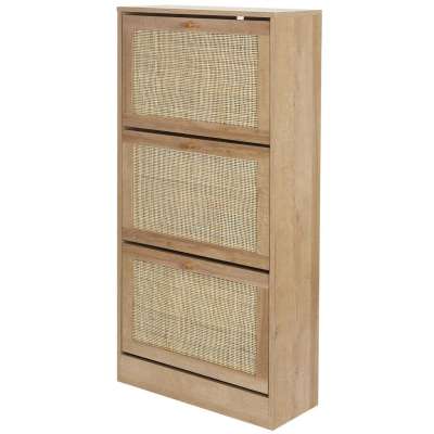 Cipősszekrény, 3 soros, fa, bézs - BALI - Butopêa