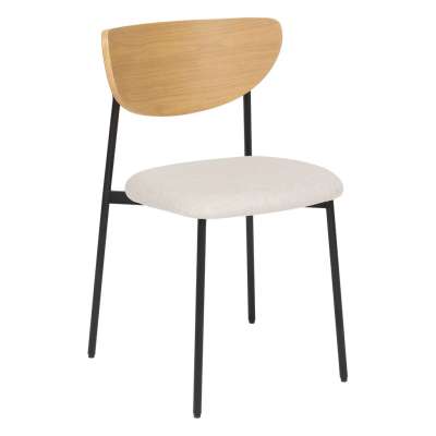 Étkezőszék, fa - fém, bézs - fekete - ERGONOME - Butopêa