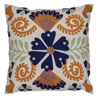 Díszpárna hímzett, 45x45 cm, többszinű - FOLK - Butopêa