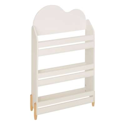 Gyerek könyvespolc, felhő alakú, fa, fehér - DOUDOUNET - Butopêa