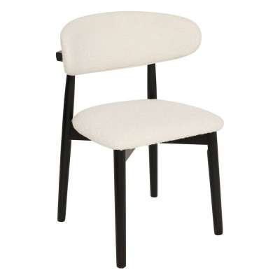 Étkezőszék buklé fehér, sötét tömörfa lábakkal - NATURE PEINTURE - Butopêa