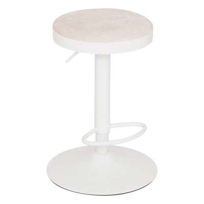 Bárszék velúr - fém, állítható 60-76 cm bézs, fehér - BOUTON - Butopêa