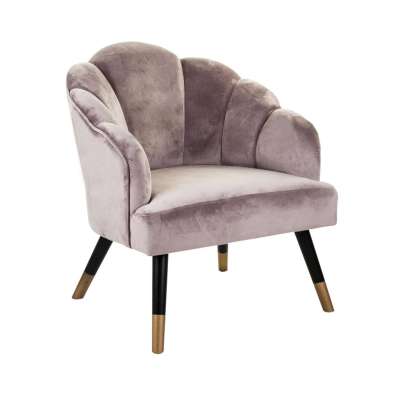 Bársony szövet fotel, pasztell lila - PAPILLON - Butopêa