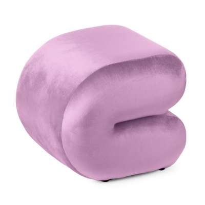 Bársony puff, U alakú, lila - ULM - Butopêa