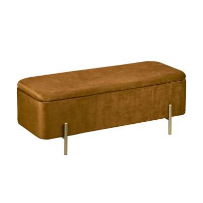 Bársony pad, tárolórésszel 108 cm, aranybarna - CHIC - Butopêa