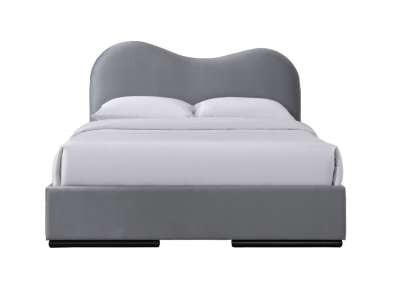 Ágy fiókos ágyneműtartóval, 160 cm, szürke - SAFRAN - Butopêa