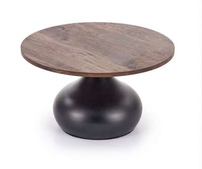 Dohányzóasztal, 70 cm, dió / fekete - GALION - Butopêa