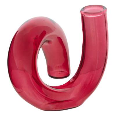Egyszálas üveg váza 12 cm piros - PÉTALE - Butopêa
