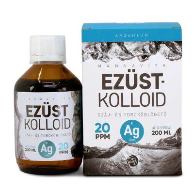 Mannavita Ezüstkolloid 20 PPM, 200ml - DOBOZOS + 50 ml pumpás üveg
