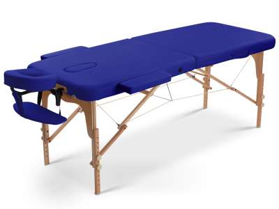 FABULO Uno Set összecsukható és hordozható favázas masszázságy Szín: kék