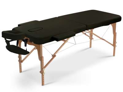 FABULO Uno Set összecsukható és hordozható favázas masszázságy Szín: fekete