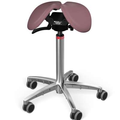 SALLI Swing nyeregszék Kárpit színe: Szintetikus bőr - régi rózsaszín #9532, Szerkezet: króm + standard bázis, Testmagasság_ Alacsony (S) - 150 cm-ig