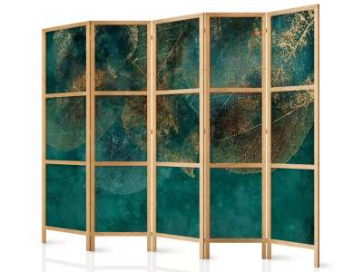 Fabulo 5 részes fa paraván - Arany levelek