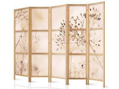 Fabulo 5 részes fa paraván - Szárított virágok